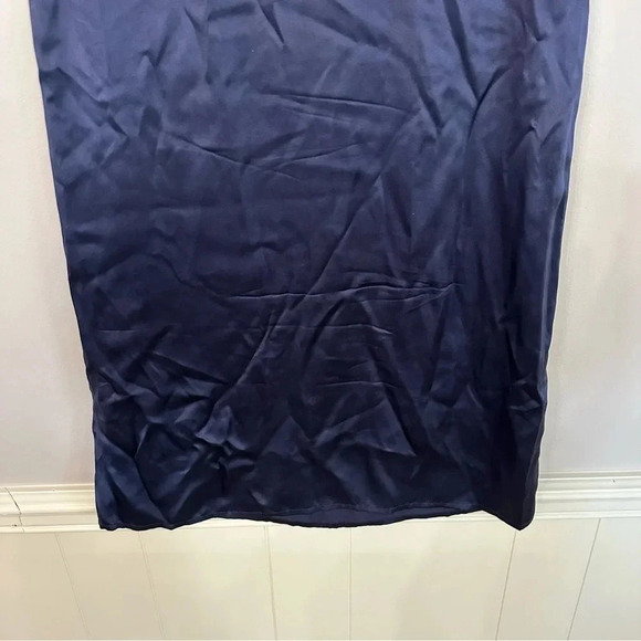 Reiss Women's Short Sleeve Scoop Neck Navy Blue 100% Silk Dress Size 4 GUC - Picture 4 of 8